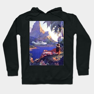 South Sea Islands Girl Seaplane Paradise Hoodie